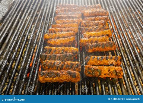 Meat Rolls Mititei, Mici on the Grill Which is a Traditional Balcanic ...