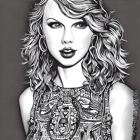 Taylor Swift Coloring Page Famous People Coloring Pages