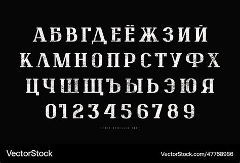 Cyrillic serif font Royalty Free Vector Image - VectorStock