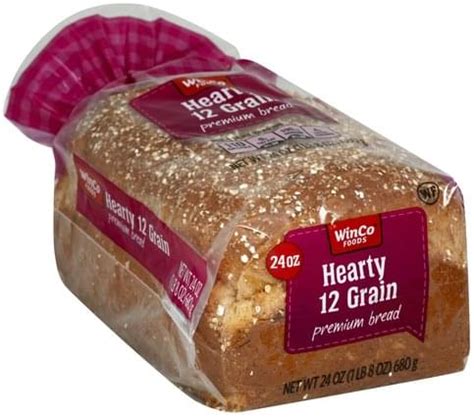 Winco Foods Premium, Hearty 12 Grain Bread - 24 oz, Nutrition Information | Innit