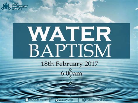 WATER BAPTISM - ICGC Holy Ghost Temple