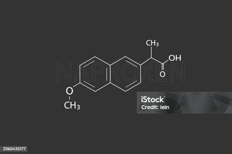 Naproxen Molecular Skeletal Chemical Formula Stock Illustration ...