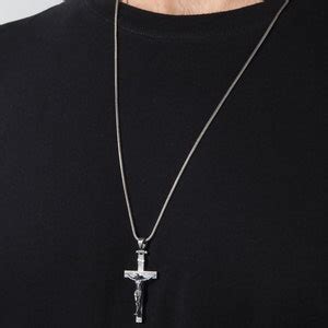 Jesus Cross Necklace, Christ Cross Pendant, Religious Jewelry, Silver Cross Necklace for Men ...