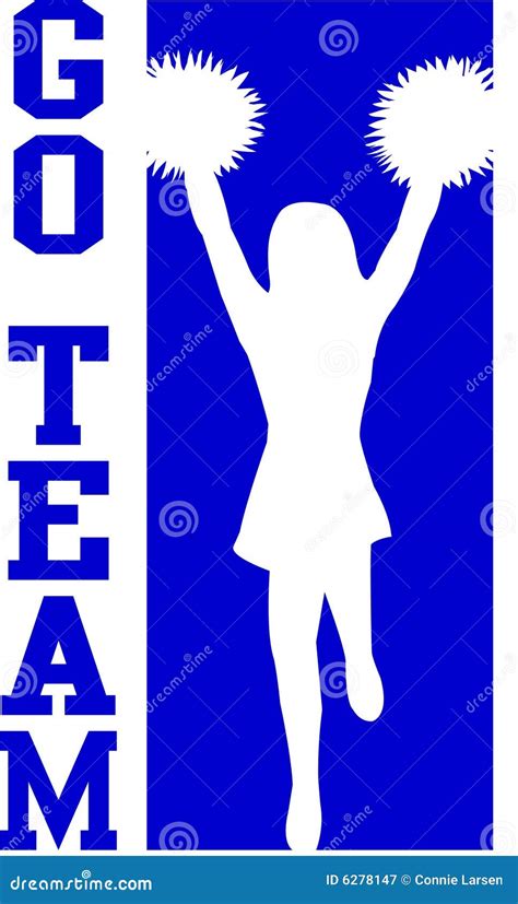 Cheerleader Go Team Blue/EPS Royalty Free Stock Photography - Image ...