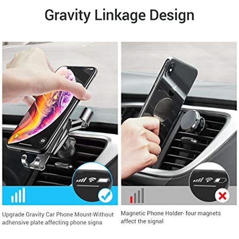 AINOPE Cell Phone Holder for Car, Gravity Car Phone Mount Auto-Clamping Air Vent Car Phone ...