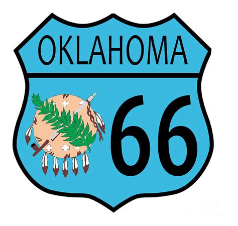 Route 66 Oklahoma sign and Flag Digital Art by Bigalbaloo Stock | Pixels