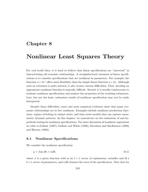 Chapter 8 Nonlinear Least Squares Theory