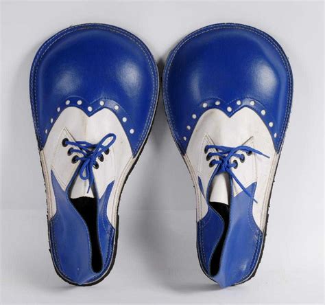 Pair of Blue & White Circus Clown Shoes