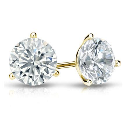 Lab Grown Diamond Stud Earrings Round 1.50 ct. tw. (H-I, VS) 14k Yellow ...