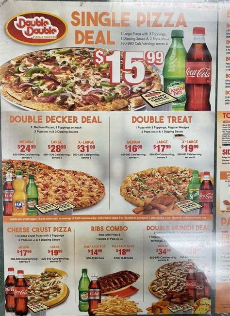 Online Menu of Double Double Pizza & Chicken Restaurant, Thunder Bay ...