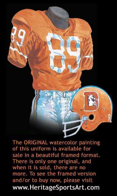 1968 Denver Broncos uniforms with bizarro orange helmet | Broncos ...