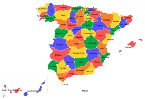 Provinces of Spain - Full size