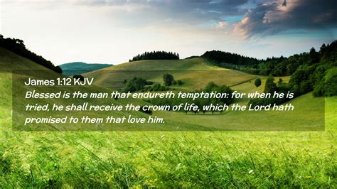 James 1:12 KJV Desktop Wallpaper - Blessed is the man that endureth temptation: for