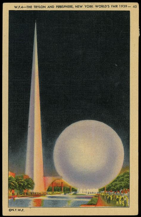 Trylon and Perisphere, New York World's Fair, 1939 - Linen… | Flickr