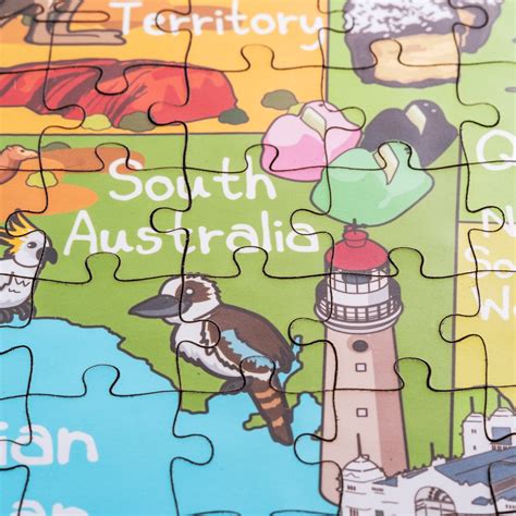 Australia Map Wooden Jigsaw Puzzle Educational Llustrated Map - Etsy