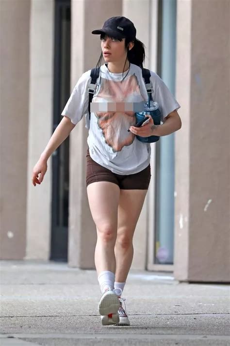 Billie Eilish wears X-rated illusion T-shirt and tiny spandex shorts to the gym - Irish Mirror ...