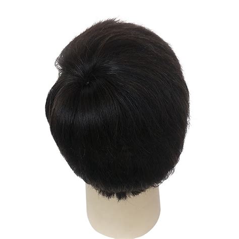 Black Wigs for Men Synthetic Wig Kinky Straight Kinky Straight Layered ...