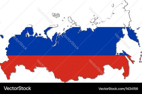 Map of russia with national flag Royalty Free Vector Image