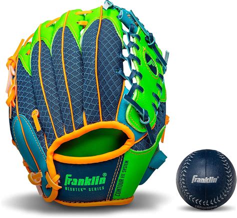 Franklin Sports Meshtek - Guantes de béisbol para niños y niñas, Juego de Guantes de Bola de ...