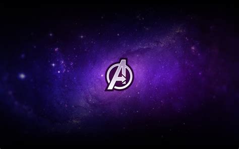 Download wallpapers Avengers logo, 2019, Avengers Endgame, purple background, promotional ...