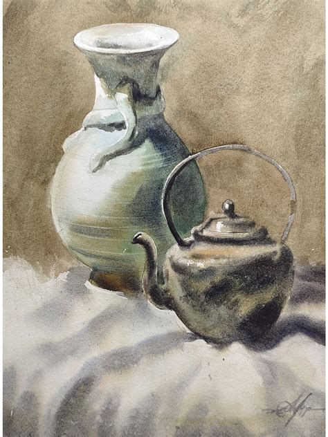 Still Life | Watercolor Painting by Achintya Hazra | Exotic India Art