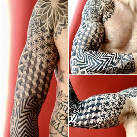 Geometric Tattoo - Sleeve Tattoo Dotwork geometric arm pattern - TattooViral.com | Your Number ...