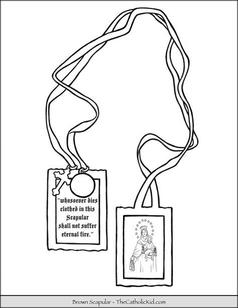 Brown Scapular Coloring Page - TheCatholicKid.com