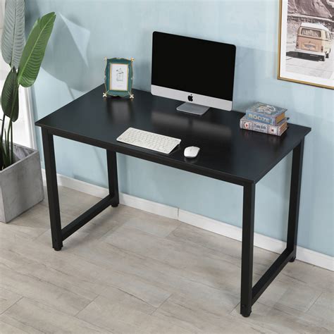 Computer Desks for Small Areas, 47" Modern Wooden Computer Table, Heavy Duty Writing Desk ...