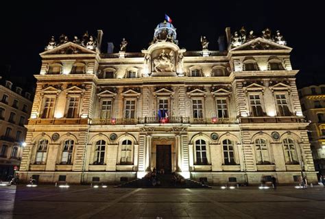 Place Des Terreaux At Night, Lyon, France Stock Photo - Image of hall, town: 7268700