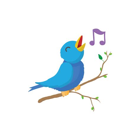 Singing bird icon, cartoon style 14151757 Vector Art at Vecteezy