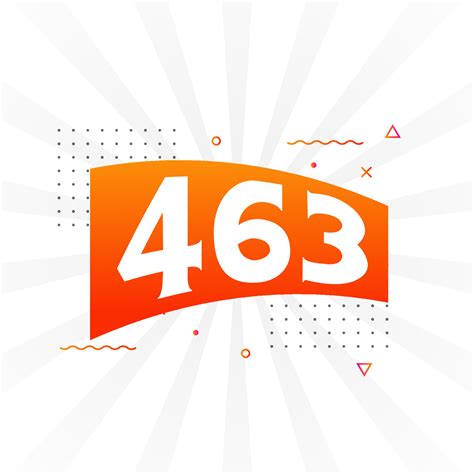 463 number vector font alphabet. Number 463 with decorative element ...