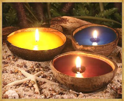 moon blossom: DIY coconut shell candles