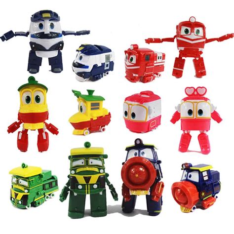 Jouet Robot Trains Figure 13cm PVC RT Transformation Car Robot Family ...