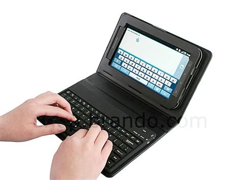 Samsung Galaxy Tab Leather Case Integrated Bluetooth Keyboard | Gadgetsin