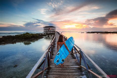 - Famous Cloud 9 surfing pier at sunset, Siargao, Philippines | Royalty Free Image