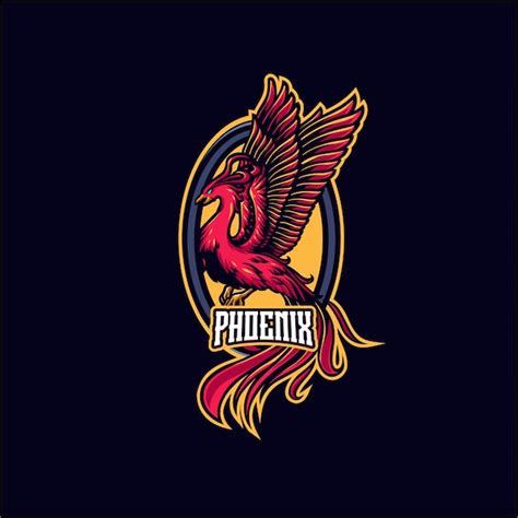 Premium Vector | Red phoenix mascot logo template