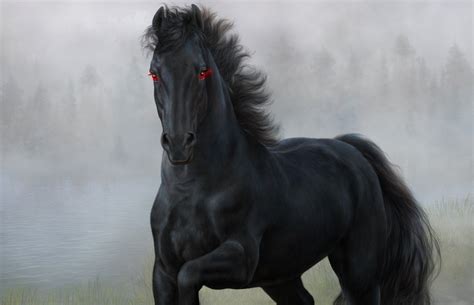 Download Red Eyes Fantasy Horse HD Wallpaper