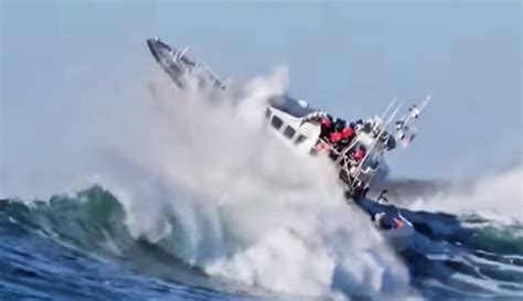 Coast Guard training in massive surf captured in striking video