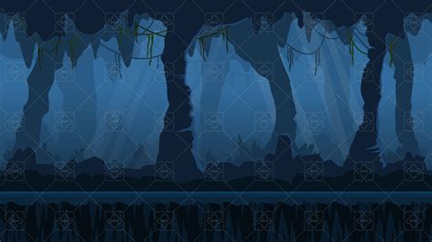 2D CAVE INTERIOR - Cartoony Parallax Background | GameDev Market ...