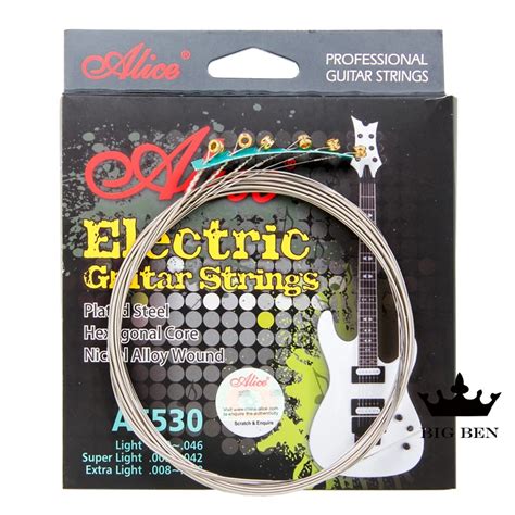 Coated steel hexagonal core nickel alloy wound electric guitar strings ...