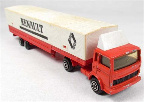 MAJORETTE RENAULT METAL AND PLASTIC TOY TRUCK AND TRAILER