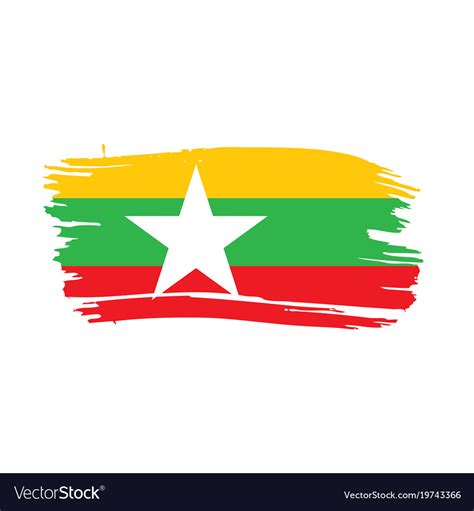 Myanmar flag Royalty Free Vector Image - VectorStock