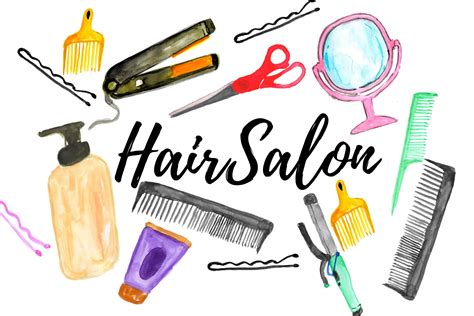 Watercolor hair salon clipart | Illustrations ~ Creative Market