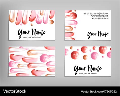 Makeup artist business card template Royalty Free Vector