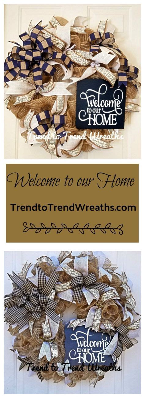 Welcome to our Home Wreath, Welcome Wreath, Front Door Wreath, Front Door Decor,Mesh Wreath ...