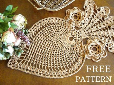 FREE Crochet PATTERN Vintage Pattern Crochet Placemat Crochet Pineapple ...