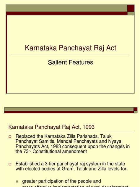 Karnataka Panchayati Raj Act | Politics | Government