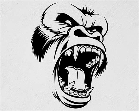 Angry Gorilla Face, A Wild Animal, Gorilla Head, Car Sticker | Inspire ...