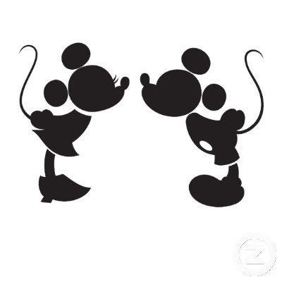 Mickey and Minnie Kissing Silhouette Decal by BigRedVinyl on Etsy, $5.50 | Mickey mouse ...