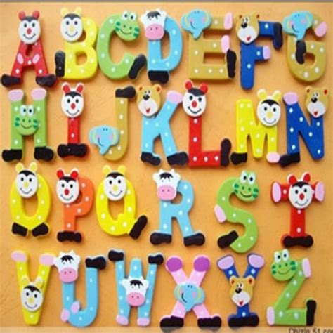 26 Pcs Refrigerator Fridge Magnet Puzzle English Educational Wooden Toy ...